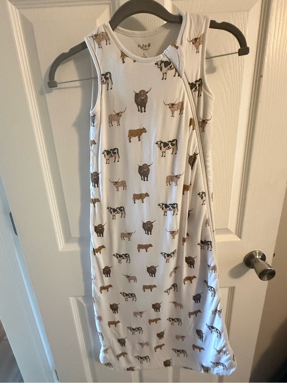 Kyte Baby Cow Cattle Print Sleep Bag 1.0 TOG Size L Bamboo